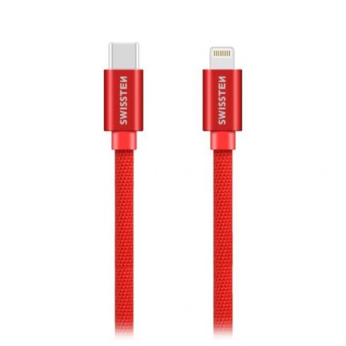 Swissten Data Cable Textile USB-C / Lightning 1.2 M Red