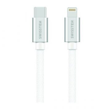   Swissten Data Cable Textile USB-C / Lightning Mfi 1.2 M Silver