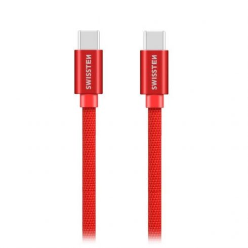 Swissten Data Cable Textile USB-C / USB-C 1.2 M Red