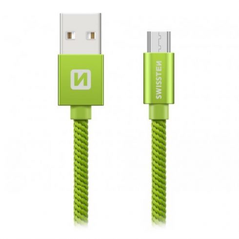 Swissten podatkovni kabel tekstilni Usb / Micro Usb 1,2 M zeleni