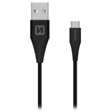   Swissten podatkovni kabel Usb / Micro Usb 1,5 M crni (6,5 mm)