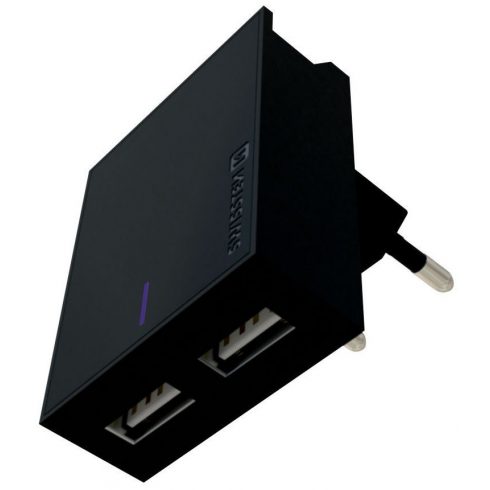 Swissten mrežni adapter Smart Ic 2X Usb 3A kabel za napajanje + podatkovni kabel Usb / Micro Usb 1,2 M crni