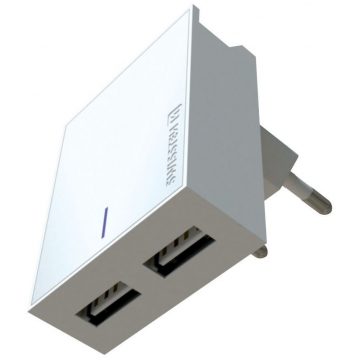   Swissten mrežni adapter Smart Ic 2X Usb 3A Napajanje + podatkovni kabel Usb / Lightning 1,2 M bijeli