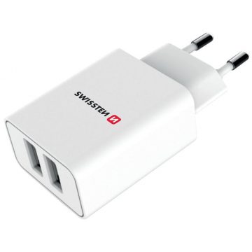   Swissten mrežni adapter Smart Ic 2X Usb 2.1A Napajanje + podatkovni kabel Usb / Micro Usb 1.2 M bijeli