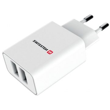   Swissten mrežni adapter Smart Ic 2X Usb 2.1A Napajanje + podatkovni kabel Usb / Tip C 1.2 M bijeli