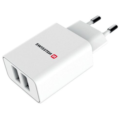 Swissten mrežni adapter Smart Ic 2X Usb 2.1A Napajanje + podatkovni kabel Usb / Tip C 1.2 M bijeli