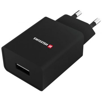   Swissten mrežni adapter Smart Ic 1X Usb 1A kabel za napajanje + podatkovni kabel Usb / tip C 1,2 M crni