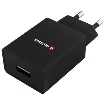   Swissten mrežni adapter Smart Ic 1X Usb 1A Kabel za napajanje + podatkovni kabel Usb / Lightning 1,2 M crni