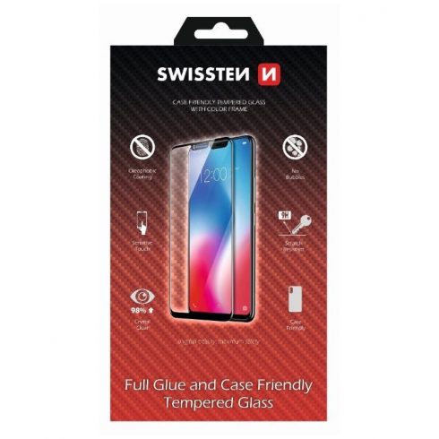 Swissten glass Full Glue, Color frame, Case friendly za Apple iPhone 6/6S bijeli