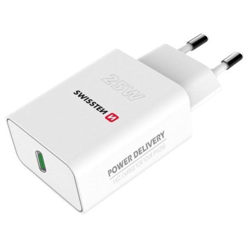 Swissten Power Delivery 25 W mrežni adapter za iPhone i Samsung (ECO paket) bijeli