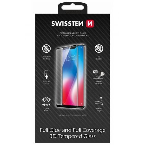 Swissten Ultra Durable 3D FullGlue staklo za Apple iPhone 14 Plus crno