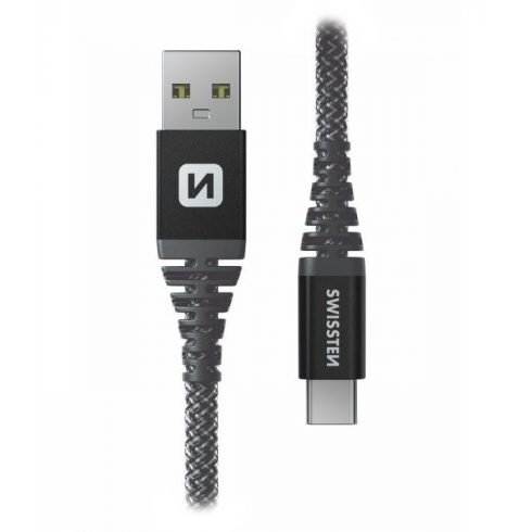 Swissten Data kabel KEVLAR USB / USB-C 1.5 M ANTRACIT