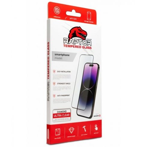 Swissten staklo RAPTOR DIAMOND ULTRA CLEAR 3D KALJENO STAKLO ZA APPLE IPHONE 15 ZA CRNI