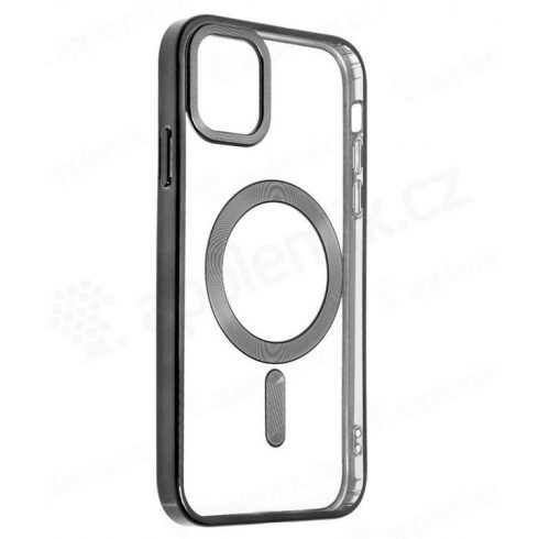 Swissten CLEAR JELLY MagStick METALIC CASE ZA IPHONE 13 CRNA