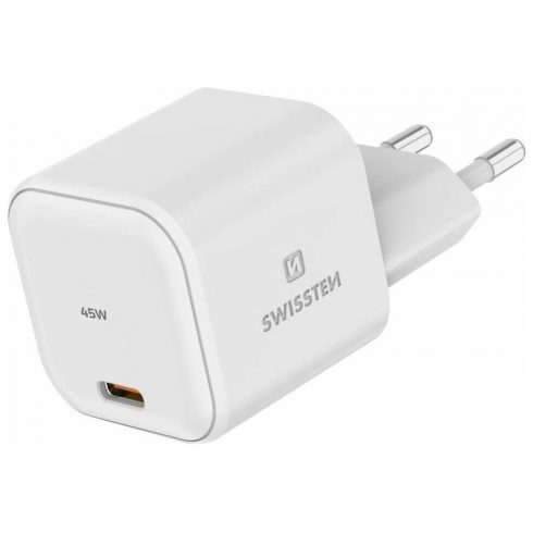 Swissten mrežni adapter GaN 1x USB-C 45W PD bijeli