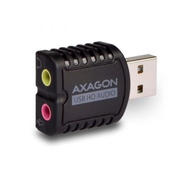 AXAGON audio mini USB HQ adapter / ADA-17 / USB 2.0 / crni