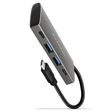   AXAGON hub USB-C SUPERSPEED / HMC-4G2 / USB 3.2 Gen2 / 2x USB-C / 2x USB-A / 10GB/s / 0,13m