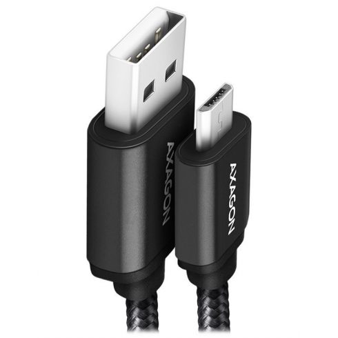 AXAGON podatkovni i kabel za punjenje HQ USB-A na Micro USB / USB 2.0 / 2.4A / ALU / pleteni / 1.5m / crni