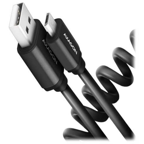 AXAGON podatkovni i kabel za punjenje TWISTSER USB-A na Micro USB / USB 2.0 / 2.4A / ALU / TPE / 0.6m / crni