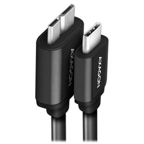 AXAGON podatkovni i kabel za punjenje SPEED USB-C na Micro-B USB / USB 3.2 Gen1 / 3A / ALU / TPE / 1m / crni