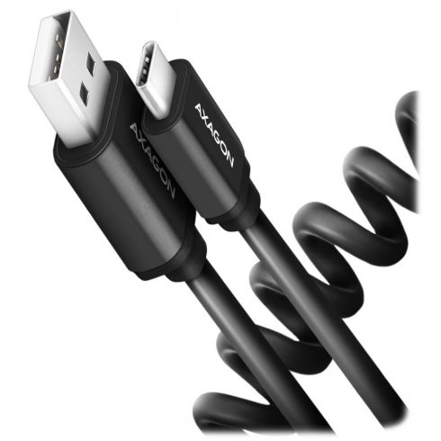 AXAGON podatkovni i kabel za punjenje TWISTER USB-A na USB-C / USB2.0 / 3A / ALU / TPE / 1.1m / crni