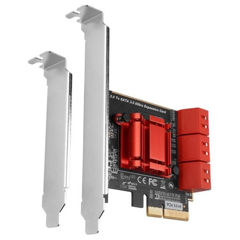 AXAGON PCIe kontroler za 6x internih SATA 6G / PCES-SA6 / ASM1166 / SP & LP