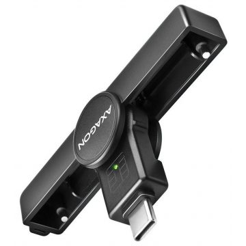   AXAGON džepni kontakt čitač pametnih kartica USB-C (eObčanka) / Smart Card / CRE-SMPC / USB 2.0