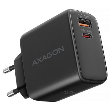   AXAGON mrežni punjač / ACU-PQ45/ 1x USB-C / 1x USB-A / PD3.0/QC4+/PPS/SFC2.0/AFC/SCP/Apple / 45W / crni