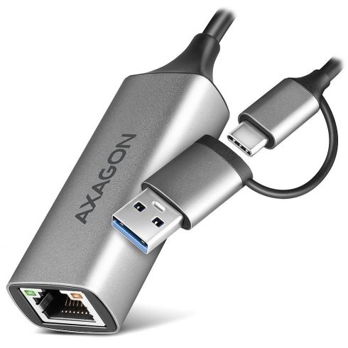 AXAGON adapter USB-A + USB-C na GLAN(RJ-45) / ADE-TXCA / USB 3.2 Gen1 / 15 cm / metalno tijelo