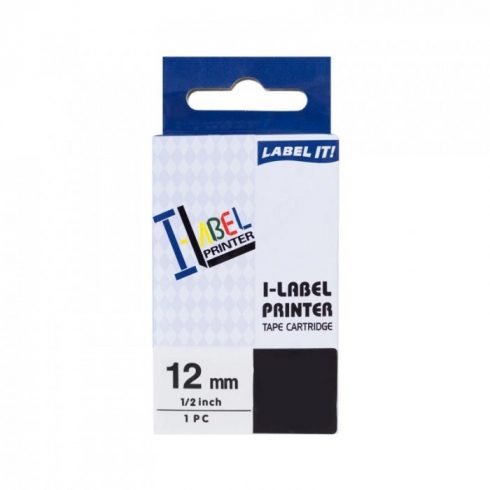 PRINTLINE kompatibilna traka s Casio XR-12BU1 12 mm, 8 m, crni ispis/plava pozadina