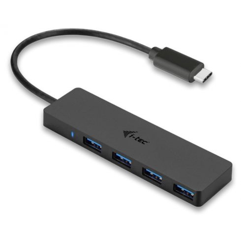 i-tec USB Slim HUB/ 4 priključka/ USB 3.0 priključak za USB-A uređaj na USB 3.1 Type C/ crni