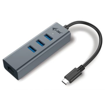   i-tec USB HUB METALNI/ 3 porta/ USB 3.0/ USB 3.1 Type C na Gigabit Ethernet adapter (RJ45)