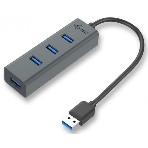 i-tec USB HUB METALNI/ 4 porta/ USB 3.0/ pasivni/ metalni/ sivi