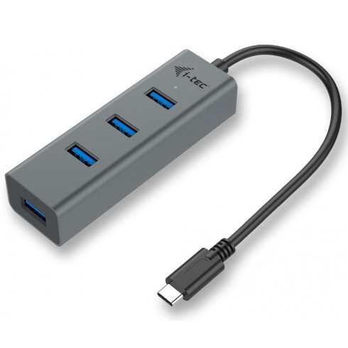 i-tec USB HUB 3.1 tip C METALNI/ 4 porta/ USB 3.0/ sivi