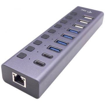   i-tec HUB za podatke i punjenje USB 3.0/USB-C/ 9x priključak/ LAN + strujni adapter 60 W