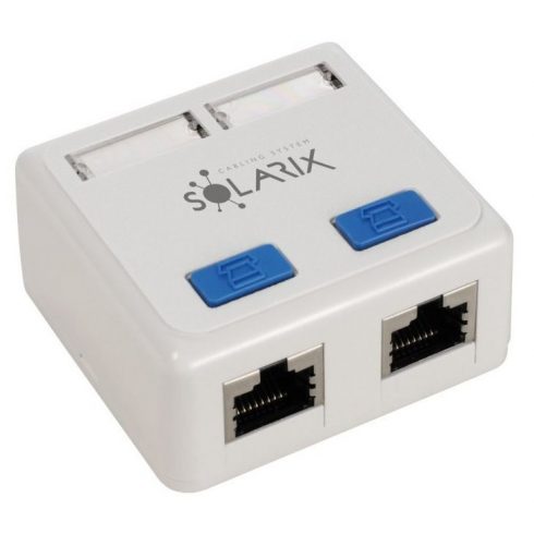 Solarix CAT5E STP 2 x RJ45 utičnica na bijeloj žbuci