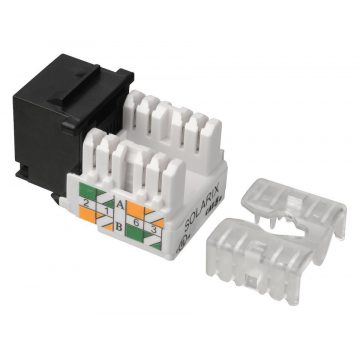   Solarix Keystone CAT5E UTP RJ45 crni, terminalni blok 90°, SXKJ-5E-UTP-BK-90