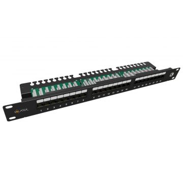   Solarix Patch panel 24x RJ-45 Cat5e UTP s veznom trakom 1U SX24L-5E-UTP-BK-N