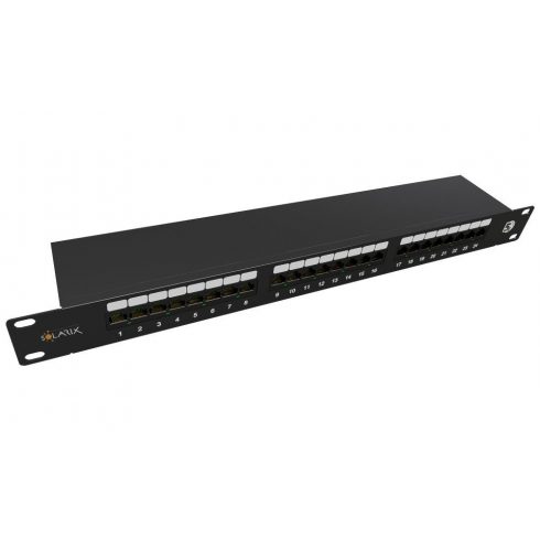 Solarix Patch panel 24 x RJ45 CAT5E STP crni 1U SX24-5E-STP-BK-N