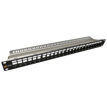   Solarix 19" nemontirani modularni patch panel 24 porta 1U SX24M-0-STP-BK-UNI-N