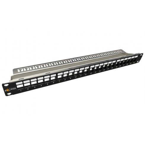 Solarix 19" nemontirani modularni patch panel 24 porta 1U SX24M-0-STP-BK-UNI-N