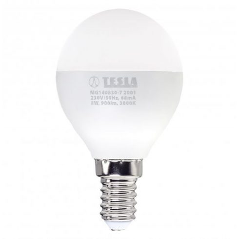 Tesla LED žarulja miniglobe BULB E14/8W/230V/900lm/25.000h/3000K topla bijela/220st