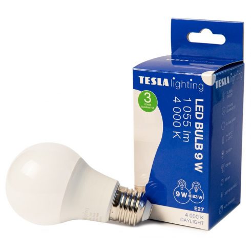 Tesla LED žarulja BULB E27/9W/230V/1055lm/25.000h/4000K dnevna bijela 220st.