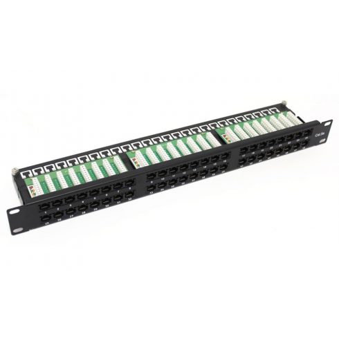 DATACOM Patch panel 19" UTP 48 port CAT5E LSA 1U BK (6x8p)