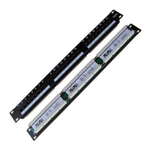 DATACOM Patch panel 19" UTP 24 priključka CAT5E LSA 1U BK (3x8p)