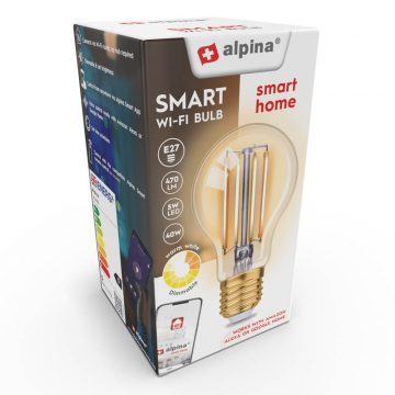   Alpina - Smart Wi-Fi žarulja, grlo E27, snaga 4,9 W, topla bijela