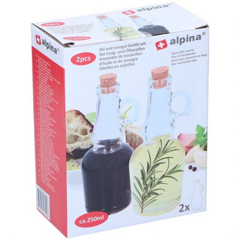 Alpina - Boca staklena sa čepom za ulje/ocat 250ml 2 kom.