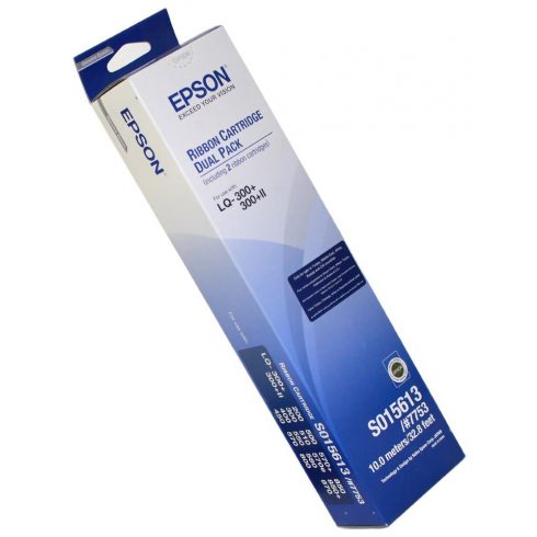 EPSON Black Ribbon Cartridge/ C13S015613/ LQ-300/+/+II/570/+/580/8xx,/ Dualpack