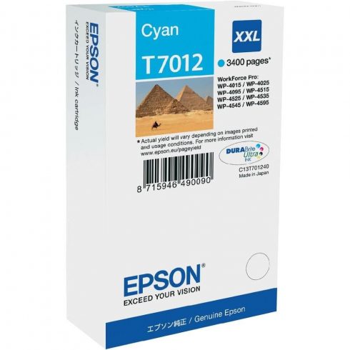 Epson tintni uložak/ C13T70124010/ WP-4000/ 4500/ 3400 stranica/ XXL Cyan