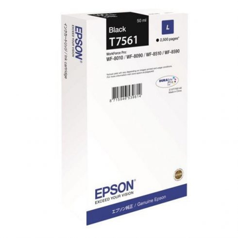 Epson tintni uložak/ C13T756140/ DURABrite Pro/ veličina L/ WF-8010/WF-8510/WF-8090/WF-8590/ crna